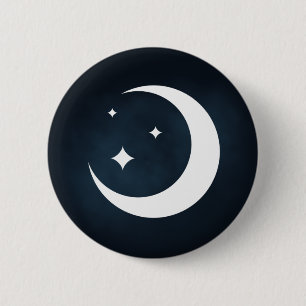 Badge Rond 5 Cm Lune et étoiles / Épingle de bouton