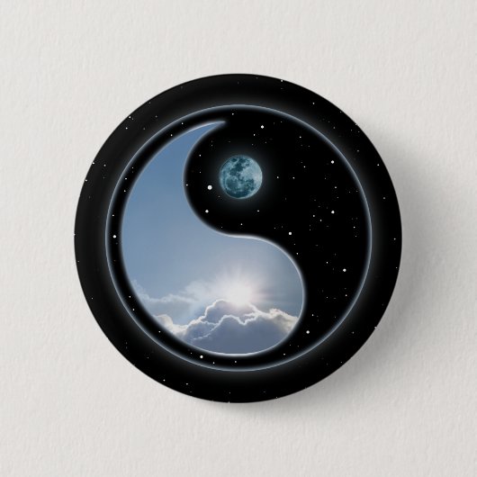 Badge Rond 5 Cm Lune Sun de Yin Yang (Devant)