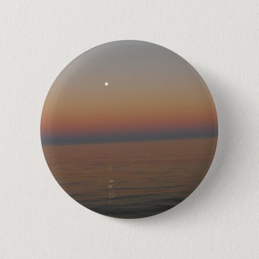 Badge Rond 5 Cm Lune sur la mer (Devant)