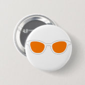 Badge Rond 5 Cm Lunettes de soleil Blanc Rim Orange Lens Le MUSÉE (Devant & derrière)