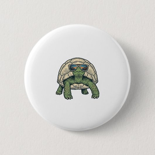 Badge Rond 5 Cm Lunettes de soleil cool Tortoise Design Vector Vin (Devant)