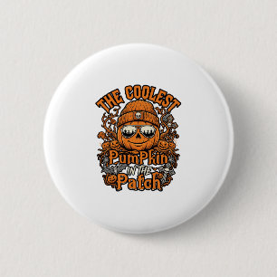 Badge Rond 5 Cm Lunettes de soleil Coolest Pumpkin Patch Halloween