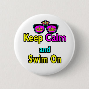 Badge Rond 5 Cm Lunettes de soleil Couronne Hipster Gardez votre c