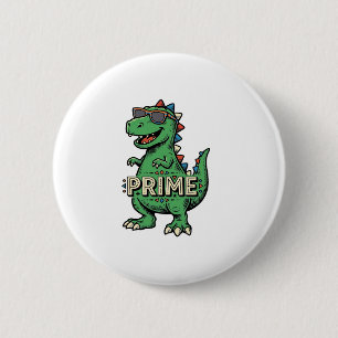 Badge Rond 5 Cm Lunettes de soleil dinosaure vintage Prime Cartoon