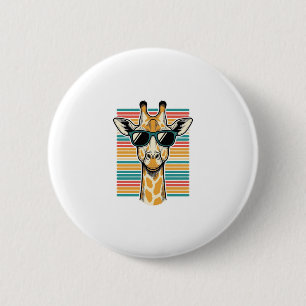 Badge Rond 5 Cm Lunettes de soleil girafe vintage vecteur rayure r
