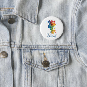 Badge Rond 5 Cm L'Unité Dans La Diversité I Illustration Couleur A