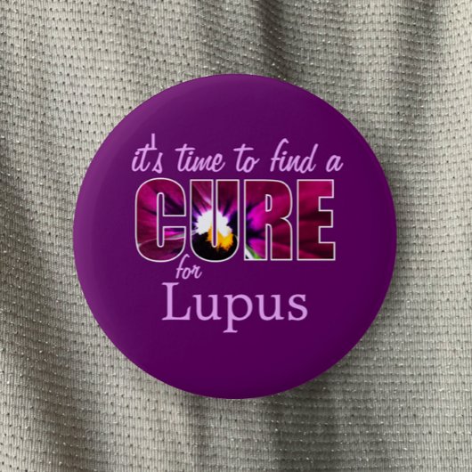 Badge Rond 5 Cm Lupus Sensibilisation Cure / Lilac Purple Personna
