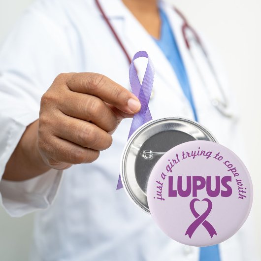 Badge Rond 5 Cm Lupus sensibilisation maladie auto-immune chroniqu