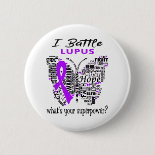 Badge Rond 5 Cm Lupus Sensibilisation Mois Ribbon Cadeaux