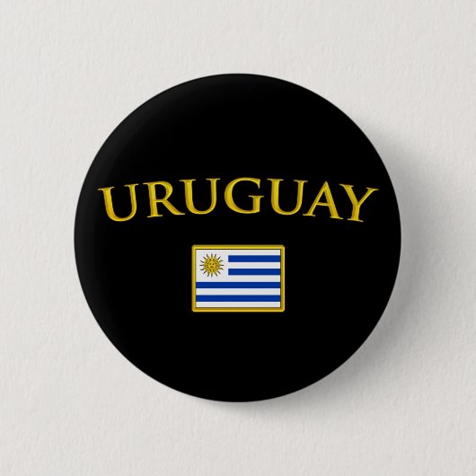 Badge Rond 5 Cm L'Uruguay d'or (Devant)