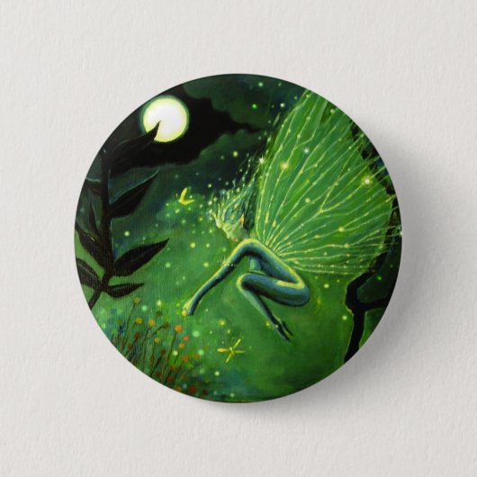 Badge Rond 5 Cm Lutin d'eau en cristal - bouton (Devant)