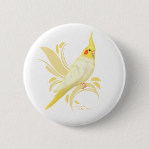 Badge Rond 5 Cm Lutino Cockatiel