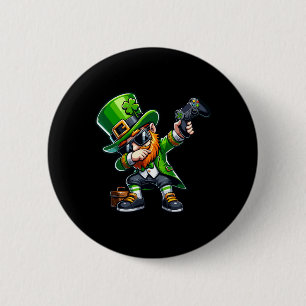Badge Rond 5 Cm Lutins de joueur de Dabbing Danse de Dab St Pattys