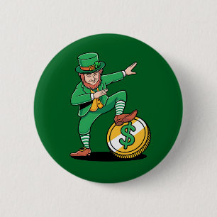 Badge Rond 5 Cm Lutins qui font le dab, drôle de jour de la Saint-