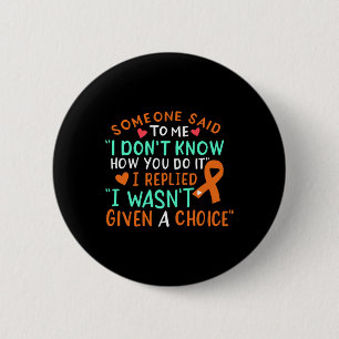 Badge Rond 5 Cm Lutte contre le cancer du sang Ruban Orange Leucém