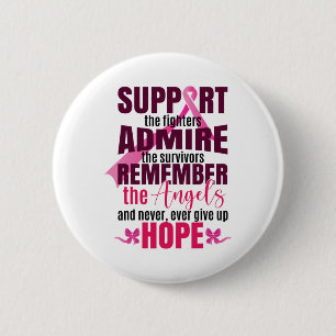 Badge Rond 5 Cm Lutte contre le cancer du sein Sensibilisation au