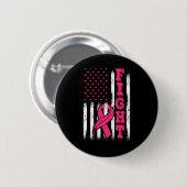 Badge Rond 5 Cm Lutte contre le ruban rose Drapeau Sensibilisation (Devant & derrière)