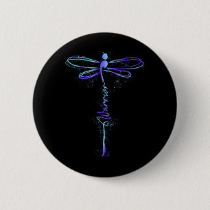 Badge Rond 5 Cm Lutte contre le suicide Guerrier Turquoise pourpre