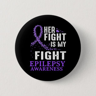 Badge Rond 5 Cm Lutte contre l'épilepsie Epilepept du ruban violet