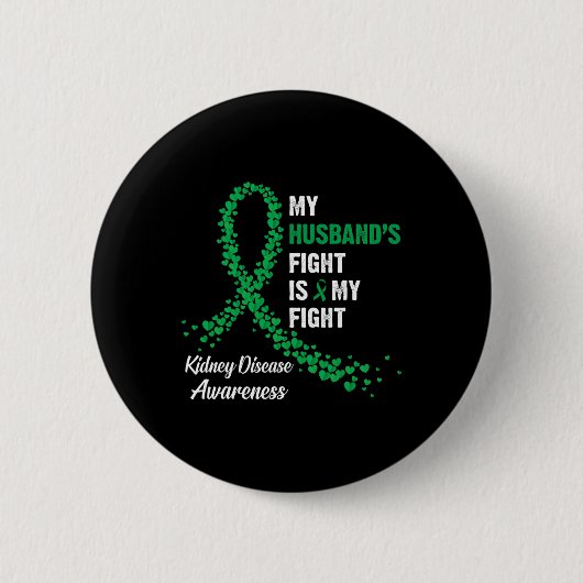 Badge Rond 5 Cm Lutte du mari Ma lutte Conscience des maladies du  (Devant)