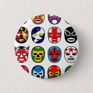 Badge Rond 5 Cm Lutte mexicaine de lutteur de masque de Lucha