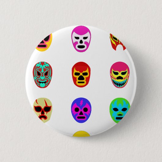 Badge Rond 5 Cm Lutte mexicaine de masque de Lucha Libre (Devant)