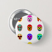 Badge Rond 5 Cm Lutte mexicaine de masque de Lucha Libre (Devant & derrière)