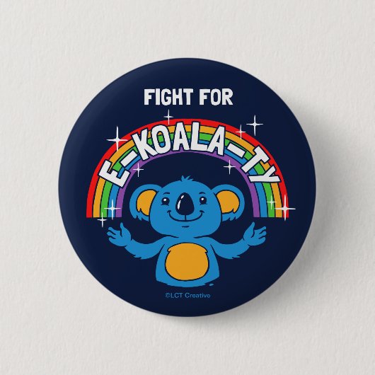 Badge Rond 5 Cm Lutte Pour E-Koala-Ty (Devant)