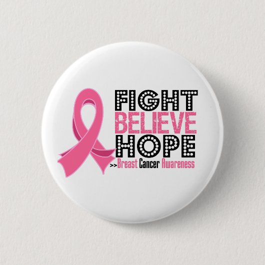 Badge Rond 5 Cm Lutter contre l'espoir - Cancer du sein (Devant)