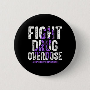 Badge Rond 5 Cm Lutter contre l'overdose de rubéole violet surdose