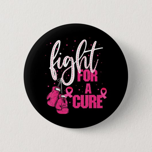 Badge Rond 5 Cm Lutter Pour Le Guerrier Guerrier Cure Cancer Du Se (Devant)