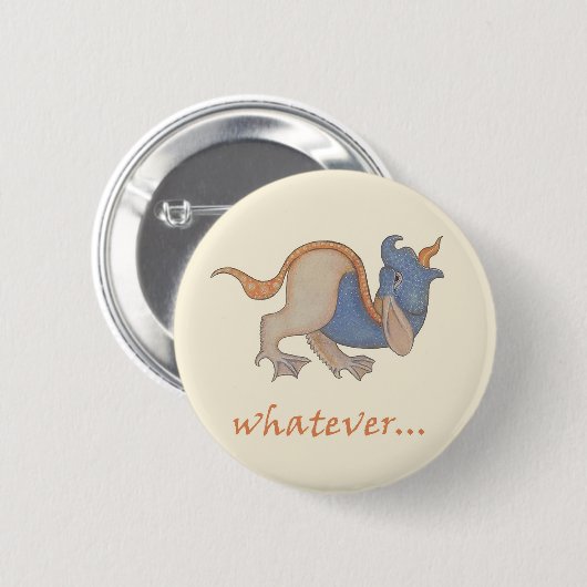 Badge Rond 5 Cm Luttrell Psalter "Quoi que..." (Devant & derrière)