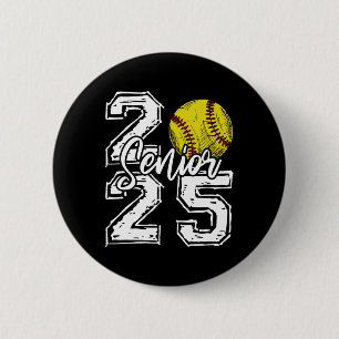 Badge Rond 5 Cm Lycéen de softball de la promotion 2025 Drôle de r
