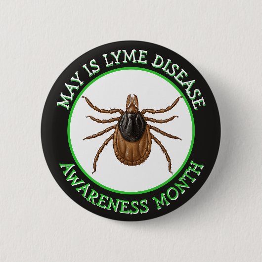 Badge Rond 5 Cm Lyme Disease Awareness Month | Deer Tick  (Devant)