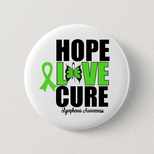 Badge Rond 5 Cm Lymphome aware Hope Love Cure (Devant)