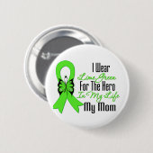 Badge Rond 5 Cm Lymphome Cancer Ruban Mon héros Ma maman (Devant & derrière)