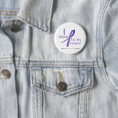 Badge Rond 5 Cm Lymphome de Hodgkin Je porte Violet Ribbon Mari (En situation)