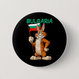 Badge Rond 5 Cm Lynx de dessin animé drôle avec costume de drapeau