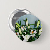 Badge Rond 5 Cm Lys blancs (Devant & derrière)