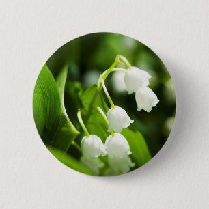 Badge Rond 5 Cm Lys de la fleur de vallée