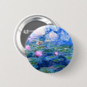 Badge Rond 5 Cm Lys d'eau rose Monet (Devant & derrière)