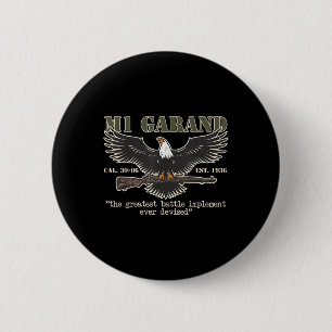 Badge Rond 5 Cm M1 Garand États-Unis Main Battle Rifle Gun 2ème gu