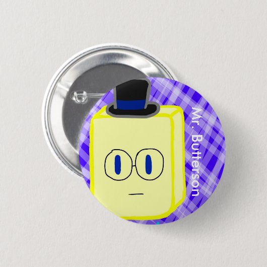 Badge Rond 5 Cm M. Butterson Button (Devant & derrière)