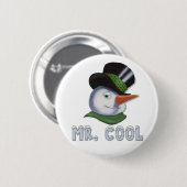 Badge Rond 5 Cm M. Cool - Snowman (Devant & derrière)
