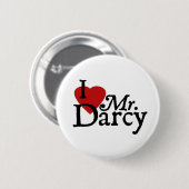 Badge Rond 5 Cm M. Darcy d'AMOUR de Jane Austen I (Devant & derrière)