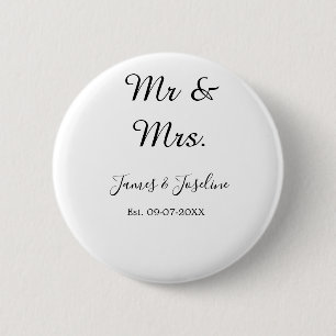 Badge Rond 5 Cm M. et Mme ajoutent le nom est. Date année couple m
