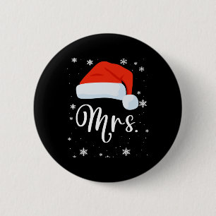 Badge Rond 5 Cm M. Et Mme Claus Couples Correspondant Au Pyjama De