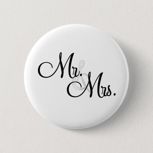 Badge Rond 5 Cm M. et Mme Unique Items (Devant)