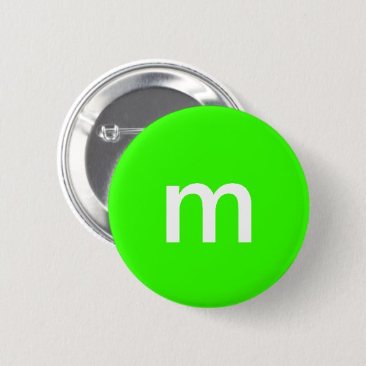Badge Rond 5 Cm M&m vert (Devant & derrière)