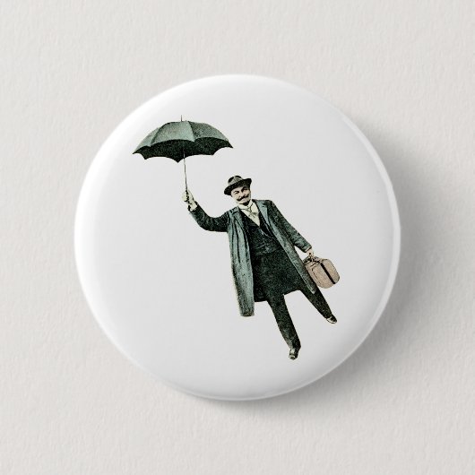 Badge Rond 5 Cm M. Magic et son parapluie volant (Devant)